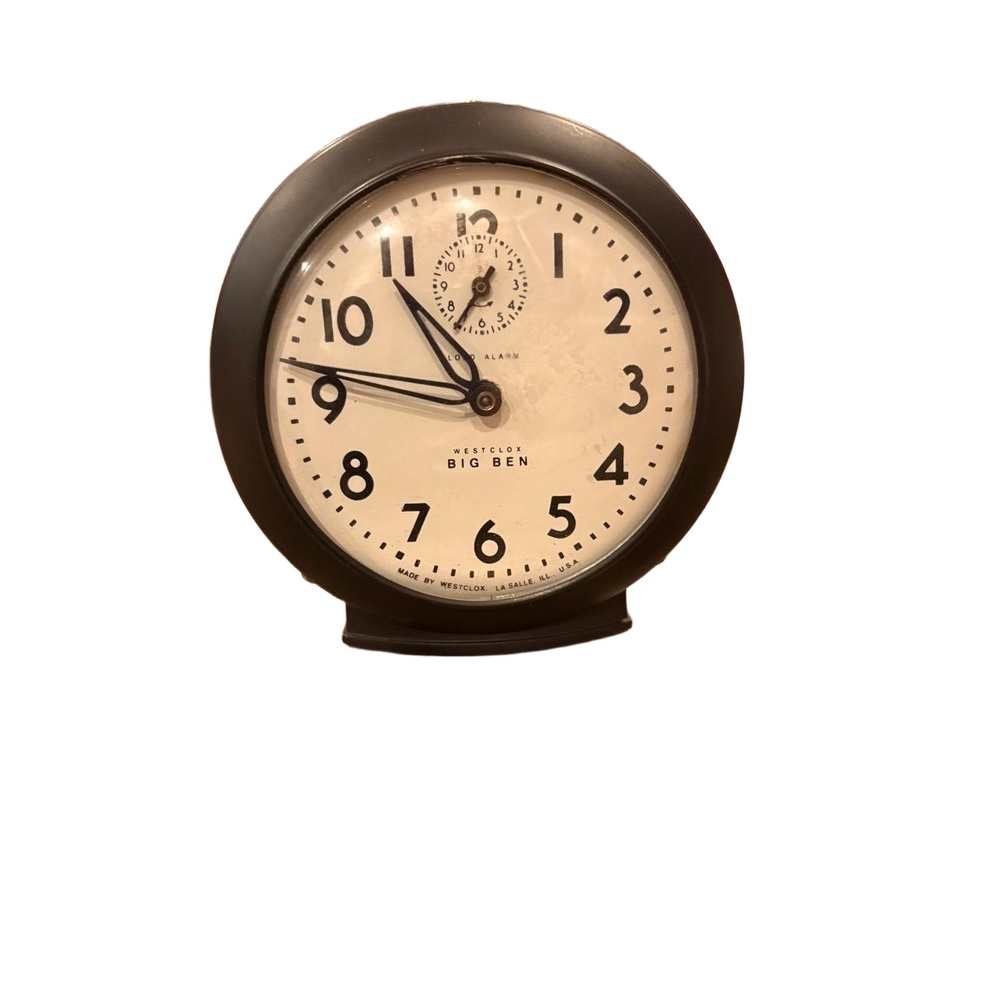 Westclox Alarm Clock  Black Analog Metal Case Vintage Retro Classic Decor